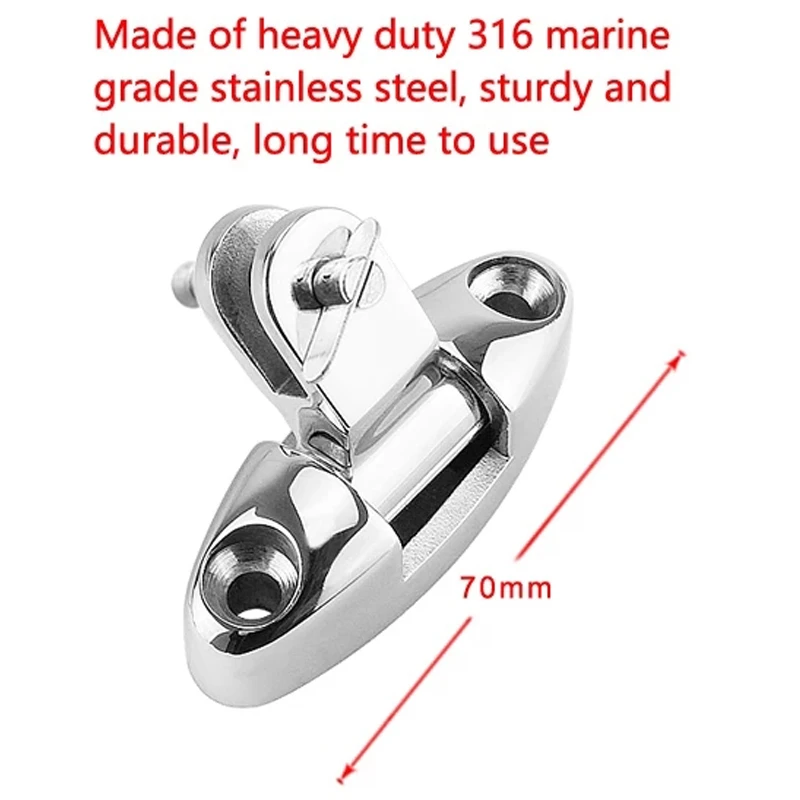 Stainless Steel 316 Boat Top Mount Swivel Deck Hinge with Rubber Pad Quick Release Pin Marine Accessories
Stainless Steel 316 Boat Top Mount Swivel Deck Hinge with Rubber Pad Quick Release Pin Marine Accessories