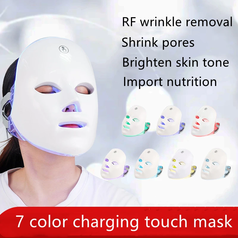 Rechargeable touch LED7 color light mask photon rejuvenation household facial mask acne, freckles and light lines beauty mask SP
Rechargeable touch LED7 color light mask photon rejuvenation household facial mask acne, freckles and light lines beauty mask SP