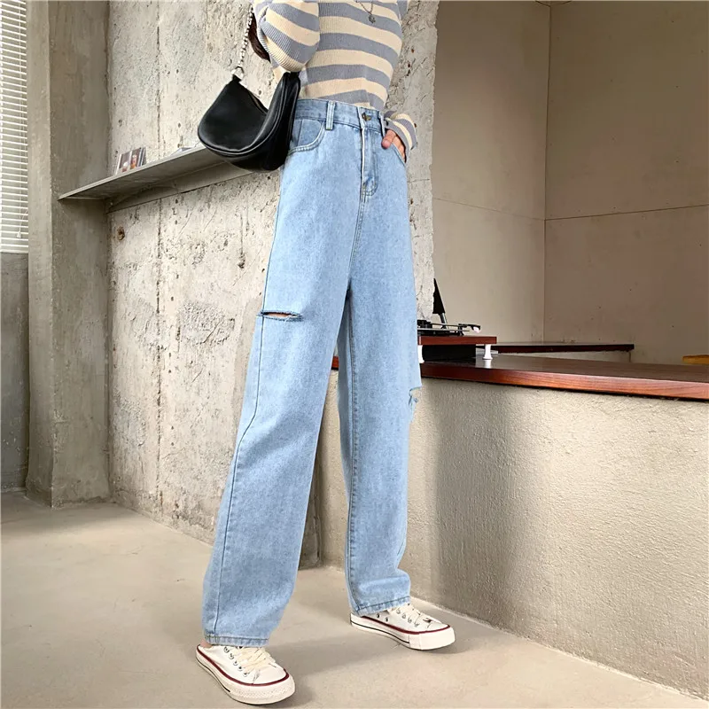 Woman Jeans Ripped High Waist Clothes Wide Leg Denim Clothing Streetwear Vintage Quality 2021 Fashion Harajuku Straight Pants
Woman Jeans Ripped High Waist Clothes Wide Leg Denim Clothing Streetwear Vintage Quality 2021 Fashion Harajuku Straight Pants