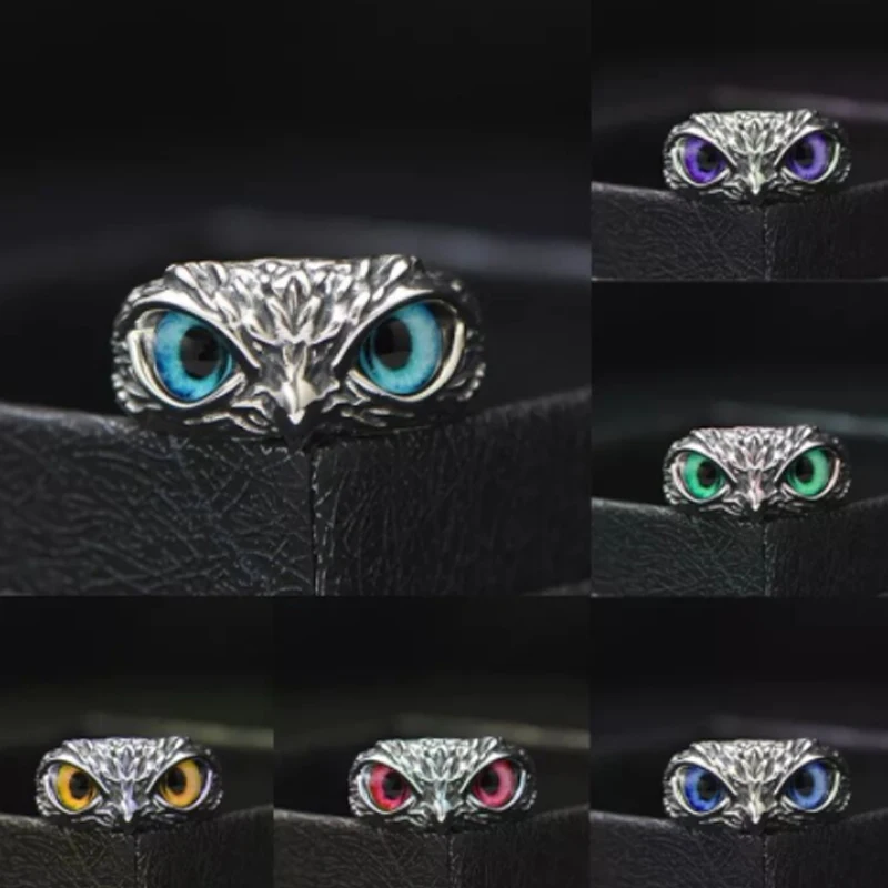 NEW Retro Cute Simple Design Owl Ring Multicolor Eyes Silver Color Men Women Engagement Wedding Rings Jewelry Gifts Resizable
NEW Retro Cute Simple Design Owl Ring Multicolor Eyes Silver Color Men Women Engagement Wedding Rings Jewelry Gifts Resizable