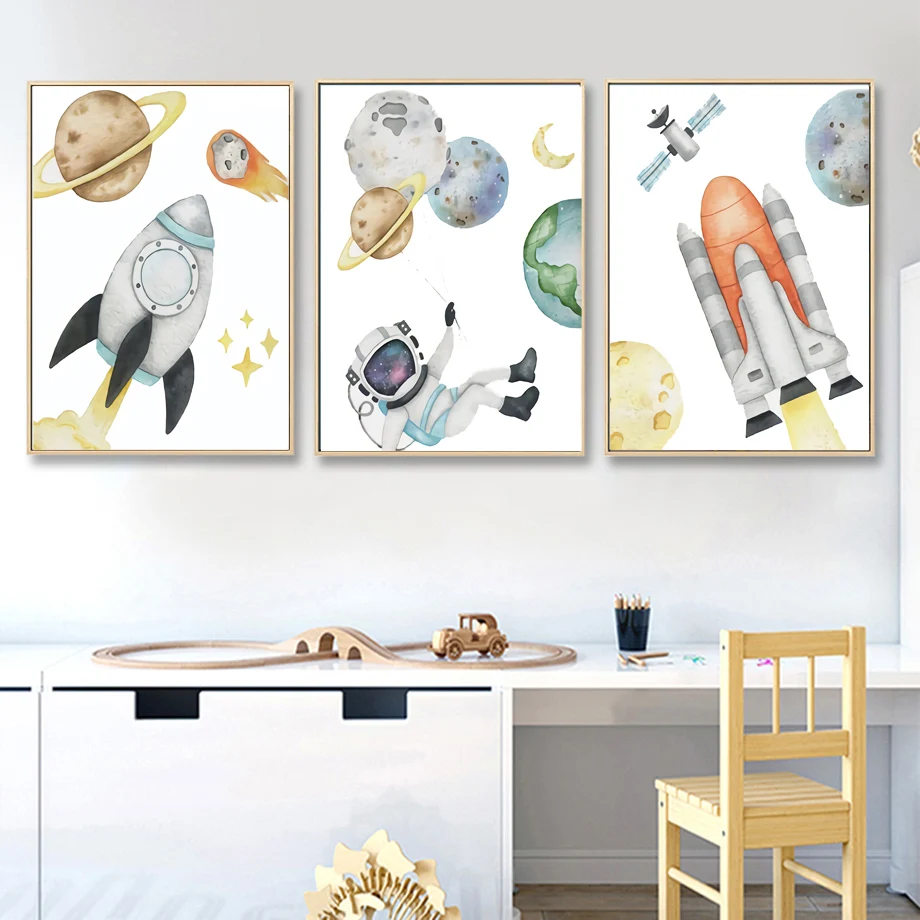 Astronaut Planet Rocket Canvas Painting Wall Art Nordic Posters and Prints Wall Pictures for Living Children Room Decoration
Astronaut Planet Rocket Canvas Painting Wall Art Nordic Posters and Prints Wall Pictures for Living Children Room Decoration