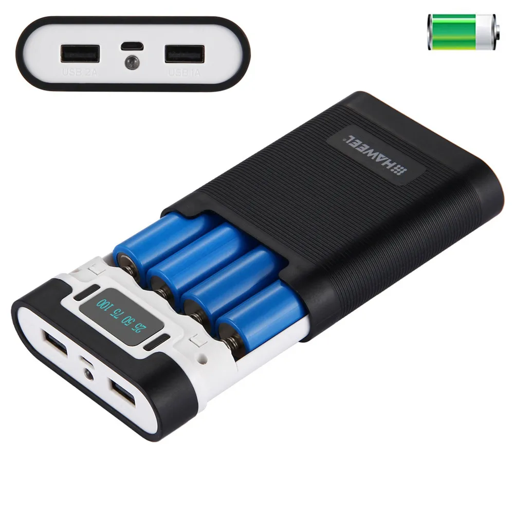 Фото Чехол для зарядного устройства 4x18650 внешний аккумулятор с 2 USB портами и портом