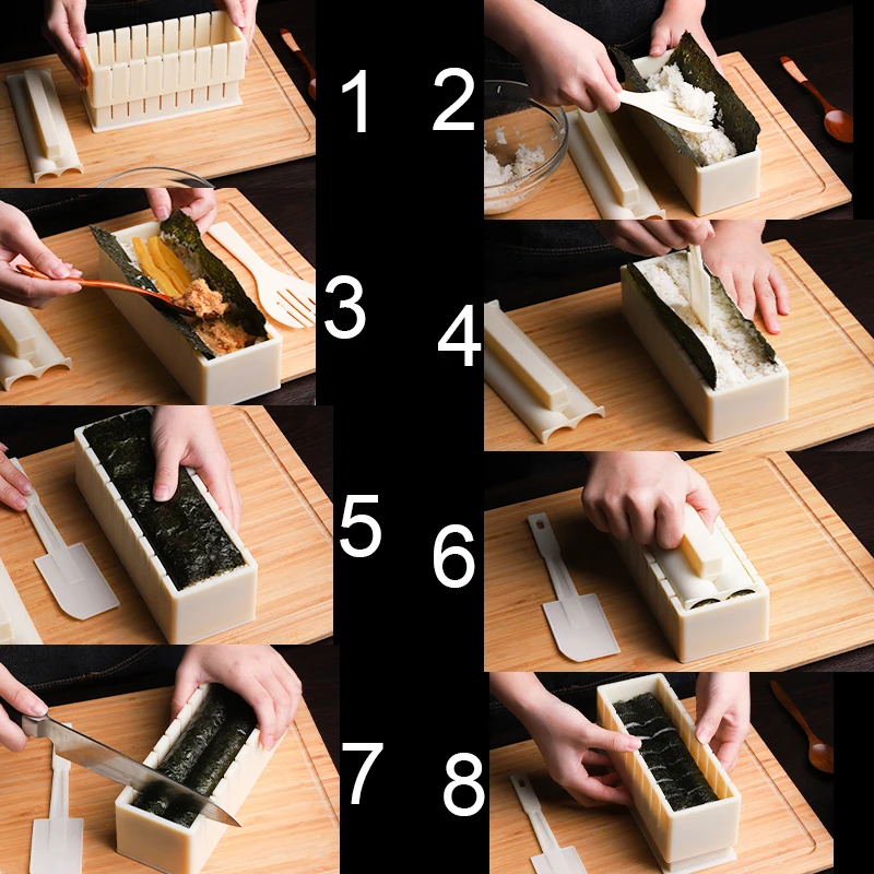 Sushi Maker Rice Mold High Quality Japanese Rice Ball Cake Roll Mold Multifunctional Mould Making Sushi Tools 
Sushi Maker Rice Mold High Quality Japanese Rice Ball Cake Roll Mold Multifunctional Mould Making Sushi Tools