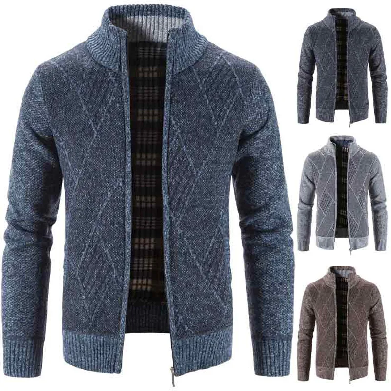 Spring And Autumn Knitted Cardigan Men's Square Printed Jacket Winter Casual Sweater
Spring And Autumn Knitted Cardigan Men's Square Printed Jacket Winter Casual Sweater