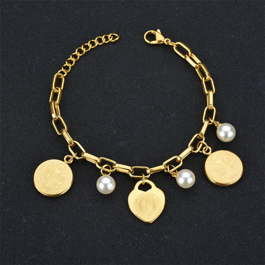 Christian Virgin Mary Charm Bracelet & Bangles Gold Color Stainless Steel Bracelets for Women Jewelry Bijoux Femme 2020
Christian Virgin Mary Charm Bracelet & Bangles Gold Color Stainless Steel Bracelets for Women Jewelry Bijoux Femme 2020