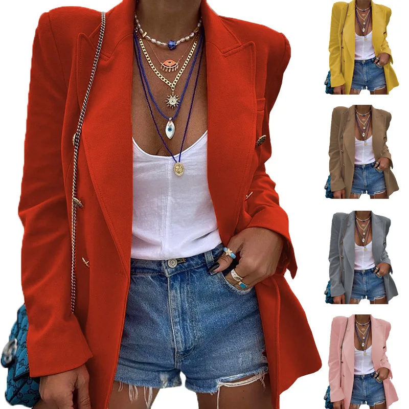 2021 Autumn Fashion Elegant Ladies Slim Blazer Coat Casual Women's Solid Long Sleeve Open Stitch Jacket Street Wear Blouse
2021 Autumn Fashion Elegant Ladies Slim Blazer Coat Casual Women's Solid Long Sleeve Open Stitch Jacket Street Wear Blouse