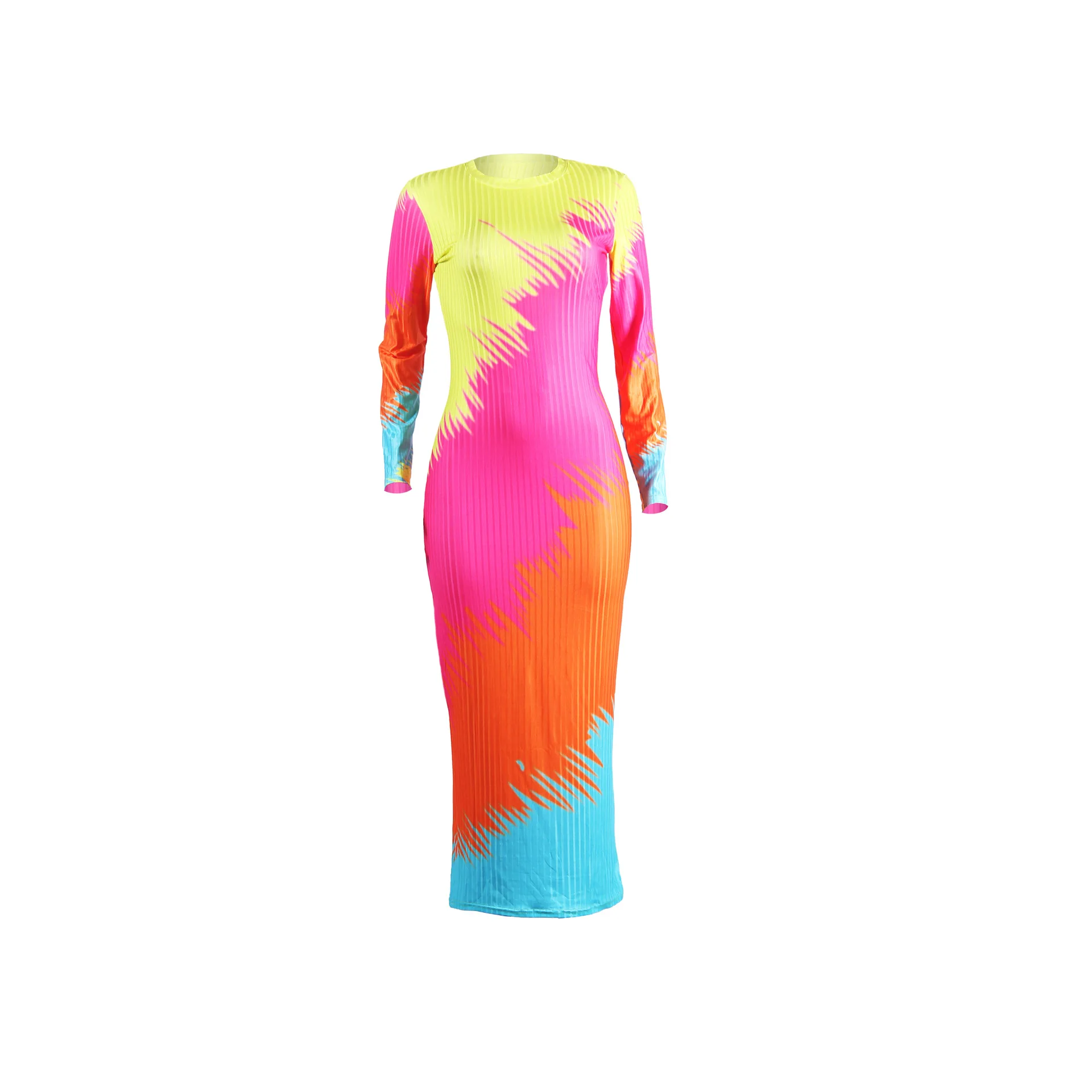 Winter Women Long Knitted Tight Dress Autumn Winter New Colorful Round Neck Stitching Stretch Dress
Winter Women Long Knitted Tight Dress Autumn Winter New Colorful Round Neck Stitching Stretch Dress
