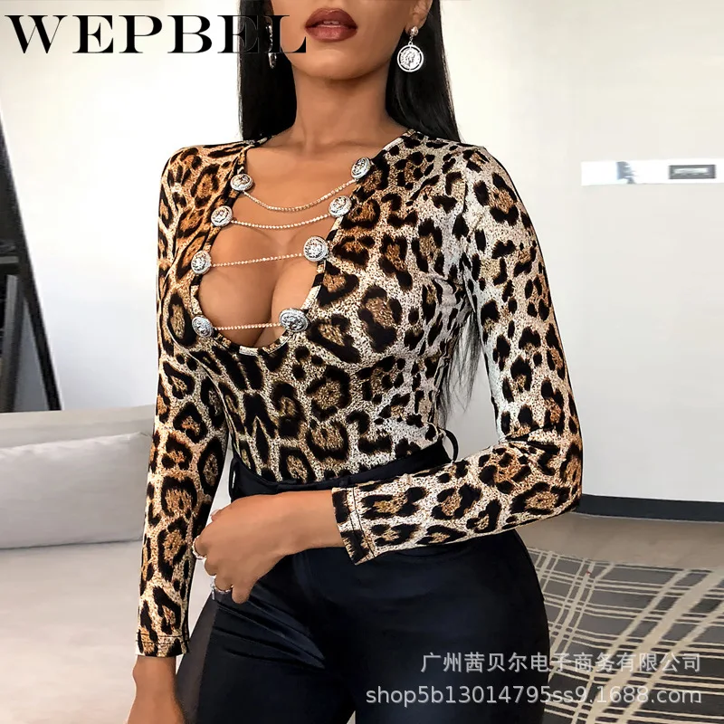 Mandylandy Women Sexy Leopard Print Skinny Shirt Top Lady Elegant Long Sleeve V Neck Slim Fit Button Chain T-shirt
Mandylandy Women Sexy Leopard Print Skinny Shirt Top Lady Elegant Long Sleeve V Neck Slim Fit Button Chain T-shirt