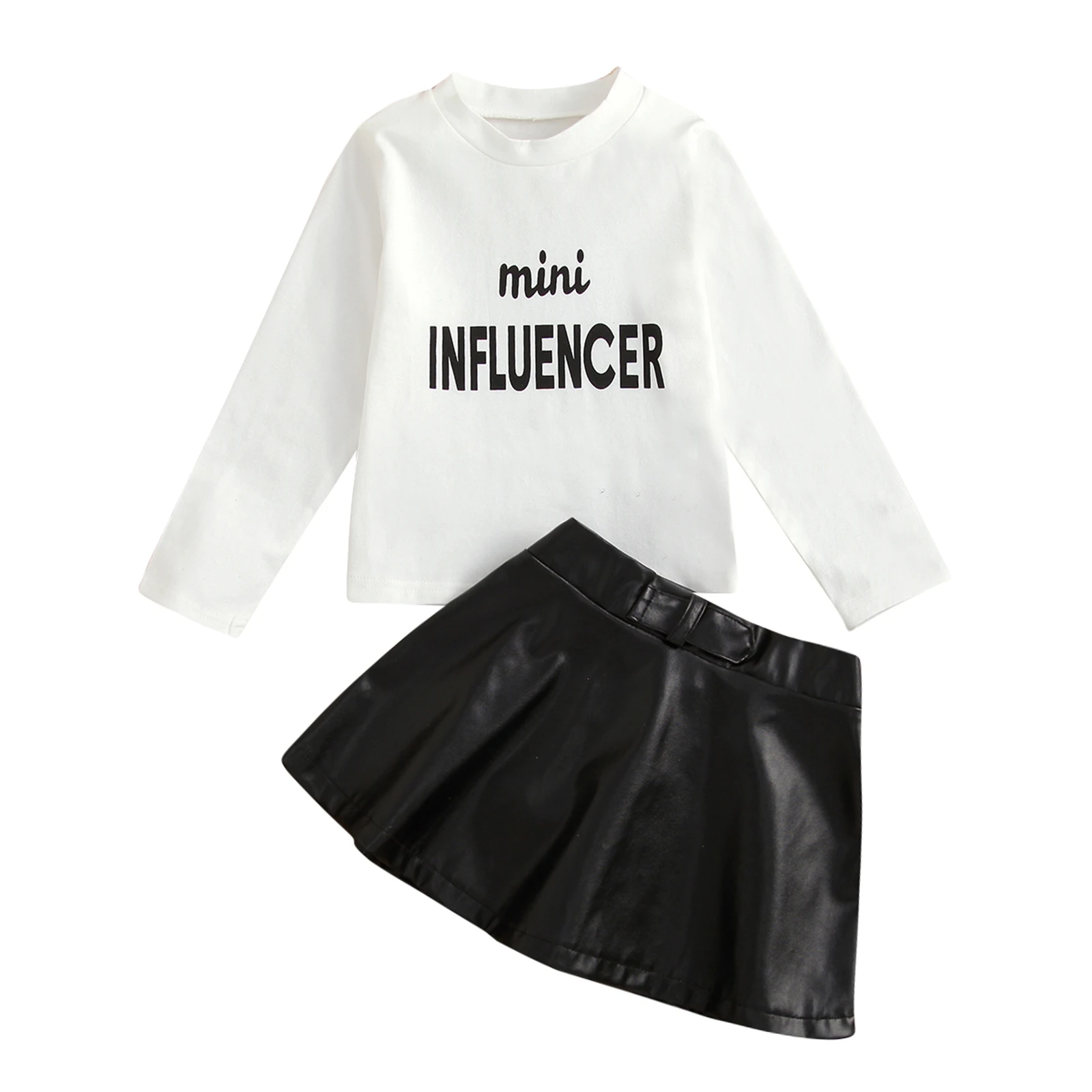 2Pcs Baby Girls Clothing Skirt Set Letters Print O-Neck Long Sleeve T-Shirt Leather Short Skirt Suit for Toddlers Kids 2-7 Years
2Pcs Baby Girls Clothing Skirt Set Letters Print O-Neck Long Sleeve T-Shirt Leather Short Skirt Suit for Toddlers Kids 2-7 Years