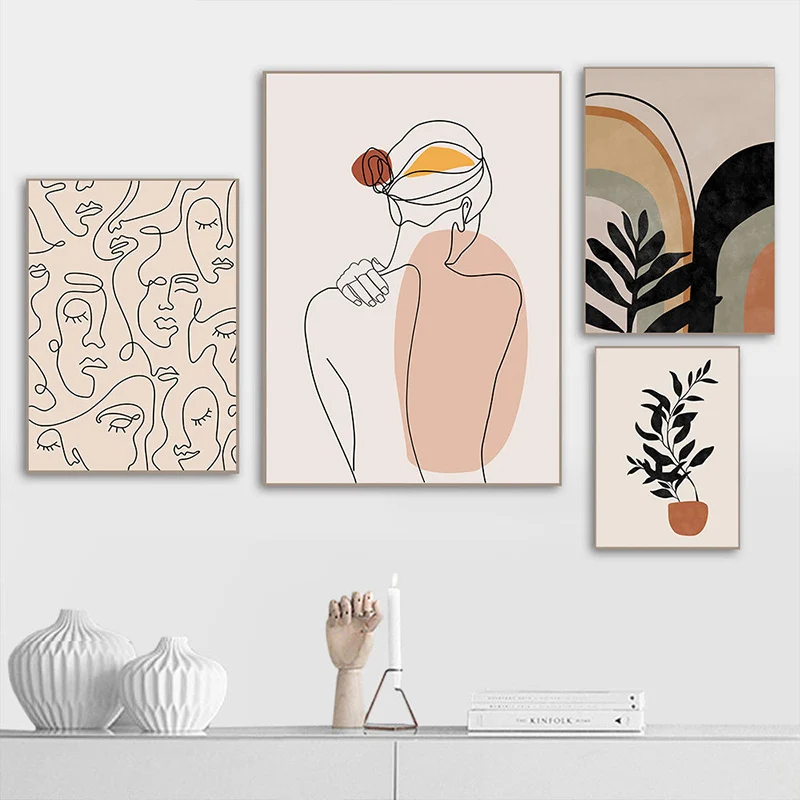 Abstract Single Line Face Art Leaves Painting Print Girl Body Back Minimalist Wall Art Canvas Poster Nordic Picture Home Decor 
Abstract Single Line Face Art Leaves Painting Print Girl Body Back Minimalist Wall Art Canvas Poster Nordic Picture Home Decor