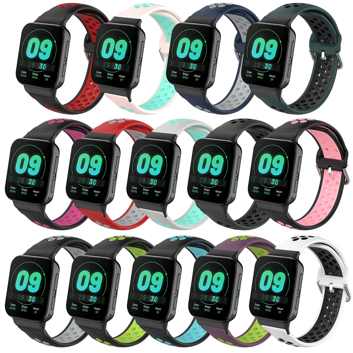 Ремешок для смарт-часов Oppo Watch 41 мм/46 мм мягкий силиконовый сменный спортивный