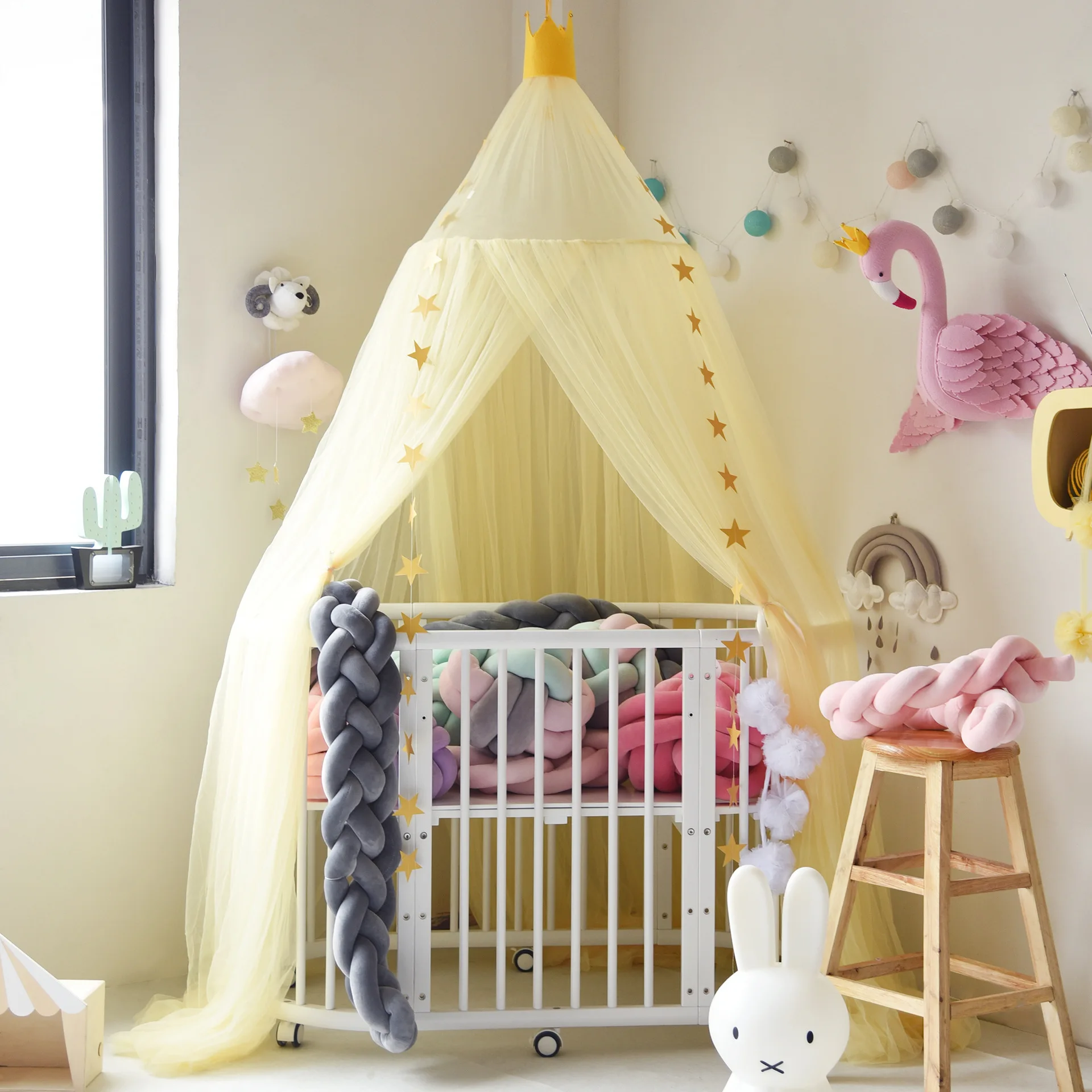 

Summer Children Kid Bedding Mosquito Net Romantic Baby Girl Round Bed Mosquito Net Bed Cover Bed Canopy For Kid Nursery CA