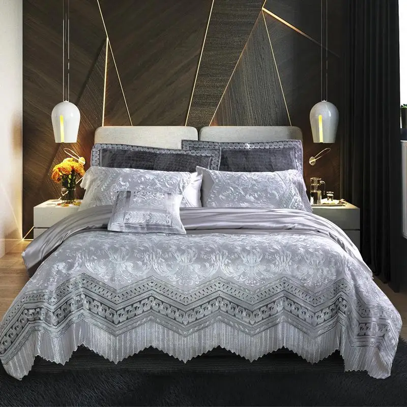 Luxury 800TC Silk Cotton Delicate Lace Bedding Set Silky Smooth Duvet Cover Sets Bed Sheet Pillowcases Queen King size 4/6/7Pcs
Luxury 800TC Silk Cotton Delicate Lace Bedding Set Silky Smooth Duvet Cover Sets Bed Sheet Pillowcases Queen King size 4/6/7Pcs