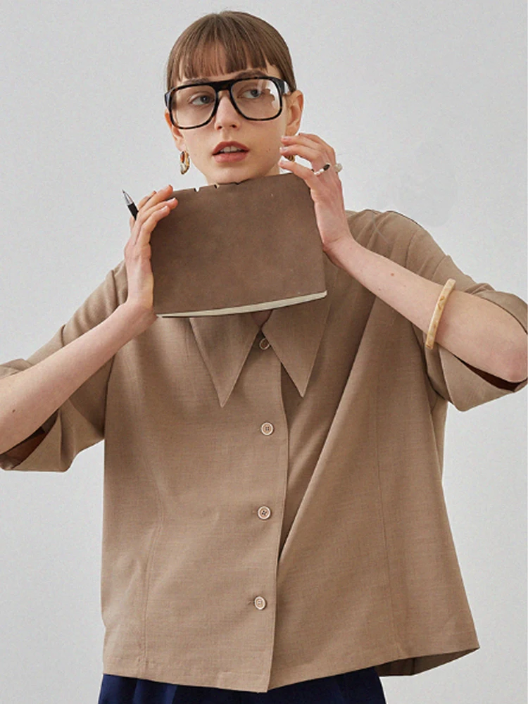 French Retro Half Sleeve Shirt Chic Tops Casual Women 's Clothing 2021 Summer New Loose Turn- Down Collar Solid Color Linen Giyu
French Retro Half Sleeve Shirt Chic Tops Casual Women 's Clothing 2021 Summer New Loose Turn- Down Collar Solid Color Linen Giyu