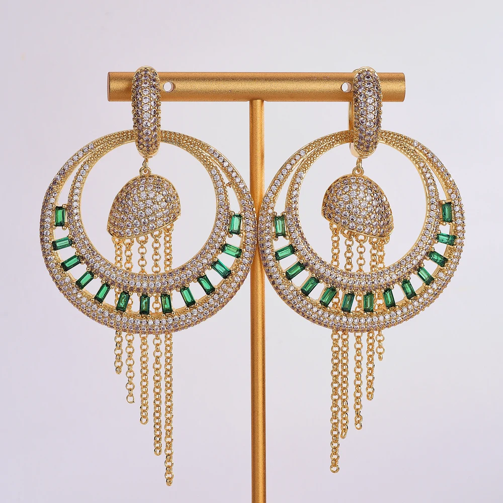European and American popular women's long earrings all-match light luxury nightclub gold-plated earrings tassel full diamond gr
European and American popular women's long earrings all-match light luxury nightclub gold-plated earrings tassel full diamond gr