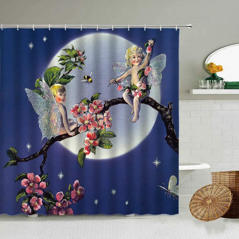 Cartoon Elf Girl Shower Curtain Magic Forest Flower Animal Bunny Children Bathroom Waterproof Polyester Curtains Home Decoration
Cartoon Elf Girl Shower Curtain Magic Forest Flower Animal Bunny Children Bathroom Waterproof Polyester Curtains Home Decoration