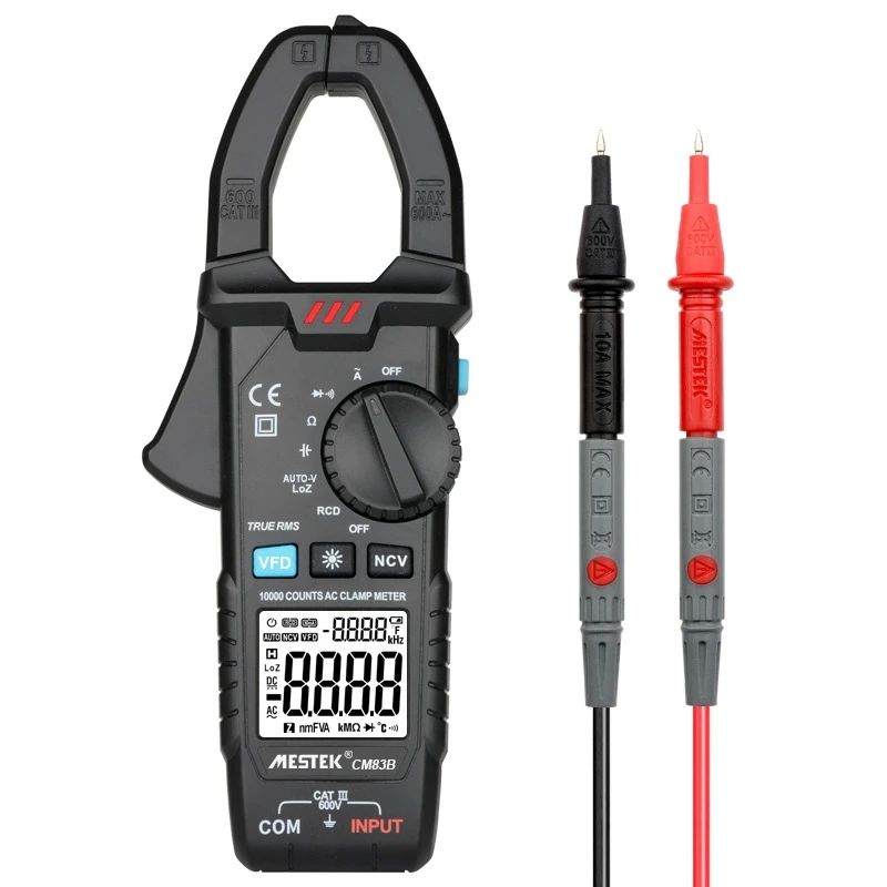 MESTEK CM83B True-RMs Digital Clamp Meter 10000 COUNTS Auto Range VFD Capacitance NCV Digital Ammeter Voltmeter
MESTEK CM83B True-RMs Digital Clamp Meter 10000 COUNTS Auto Range VFD Capacitance NCV Digital Ammeter Voltmeter