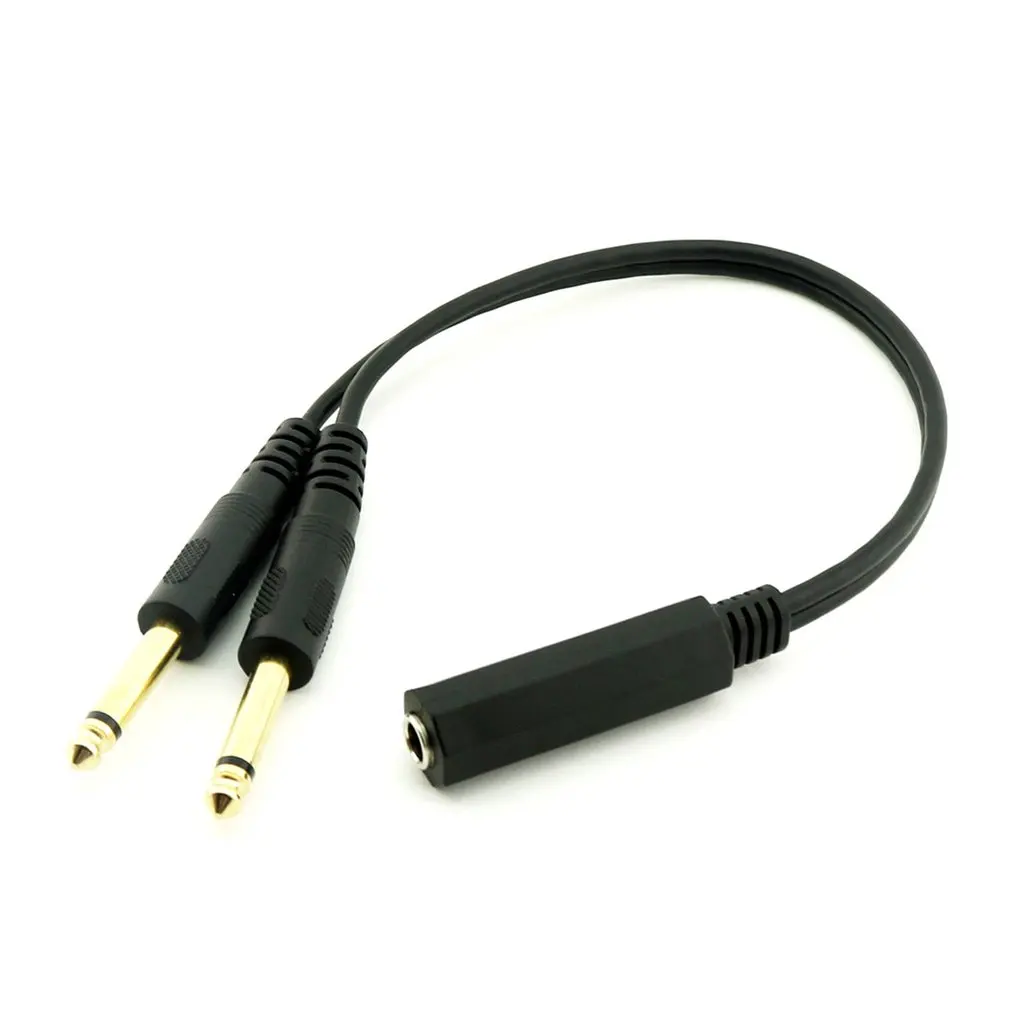 6.35mm 1/4 inch Stereo TRS Female to 2 Dual 6.35mm Mono TS Male Y Splitter Cable
6.35mm 1/4 inch Stereo TRS Female to 2 Dual 6.35mm Mono TS Male Y Splitter Cable