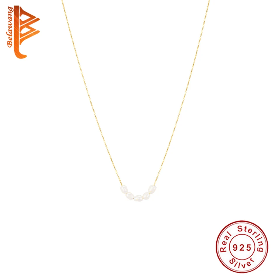 BELAWANG New Fashion 925 Sterling Silver Natural Pearl Pendant Necklace for Women 18k Gold Plated Dainty Chain Fine Jewelry
BELAWANG New Fashion 925 Sterling Silver Natural Pearl Pendant Necklace for Women 18k Gold Plated Dainty Chain Fine Jewelry