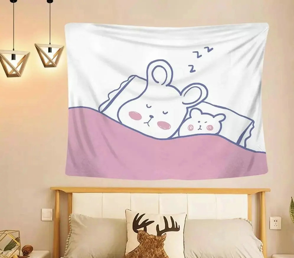 Гобелен с героями мультфильмов белый кролик спальный напечатанного цифровым методом фотография Настенный декор 
Гобелен с героями мультфильмов белый кролик спальный напечатанного цифровым методом фотография Настенный декор