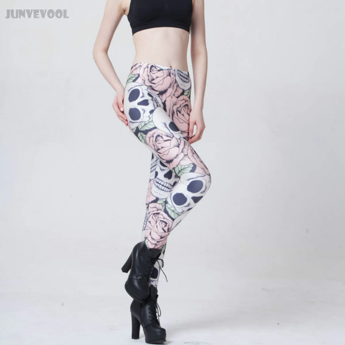 Elastic Leggings Plus Size Sexy Lady's Popular Pink Rose Flower Trousers Skull Printed Pants Women's Floral Skeleton Dance S 4XL 
Elastic Leggings Plus Size Sexy Lady's Popular Pink Rose Flower Trousers Skull Printed Pants Women's Floral Skeleton Dance S 4XL