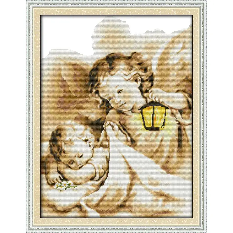 

Joy Sunday Angel In Dream Patterns Counted Cross Stitch DMC 14CT Printed Canvas Stitch Embroidery Needlework DIY Sets Home Decor