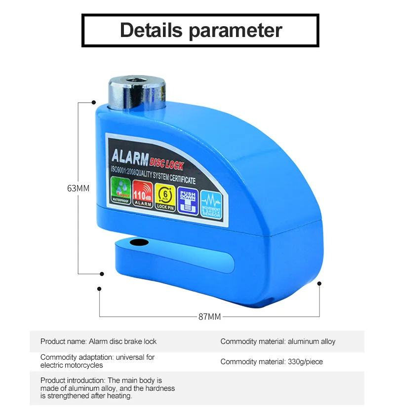 Universal Motor Bicycle Anti-theft Wheel Disc Brake Lock waterproof Security Alarm Protection Motorcycle Scooter Disc Brake Lock
Universal Motor Bicycle Anti-theft Wheel Disc Brake Lock waterproof Security Alarm Protection Motorcycle Scooter Disc Brake Lock