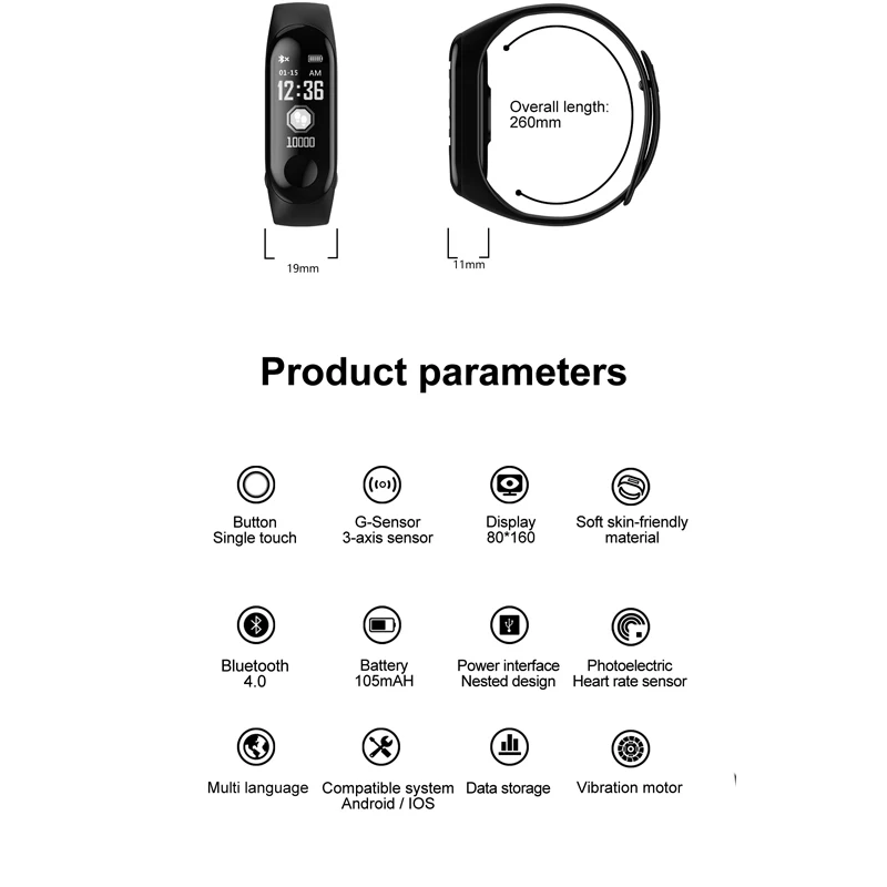 Fitness M3 Color Screen Smart Sport Bracelet Activity Running Tracker Heart Rate For Children Men Women Watch For IOS Android M4
Fitness M3 Color Screen Smart Sport Bracelet Activity Running Tracker Heart Rate For Children Men Women Watch For IOS Android M4