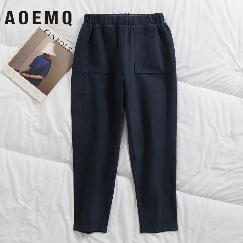 AOEMQ Fashion Pants New Arrival Punk Pencil Elastic Waist Women Buttoms Locomotive Korea Style Clothing | Женская одежда
