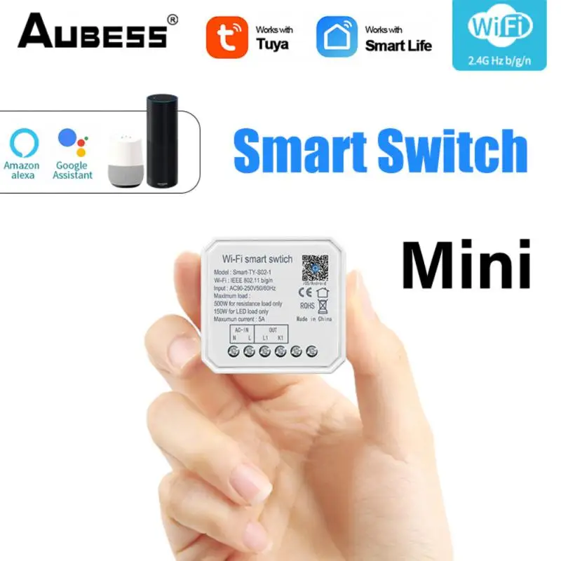 AUBESS 5A Tuya Mini WiFi Switch Module 1 Gang Smart Life Remote Voice Control Smart Light DIY Smart Home With Alexa Google Home
AUBESS 5A Tuya Mini WiFi Switch Module 1 Gang Smart Life Remote Voice Control Smart Light DIY Smart Home With Alexa Google Home