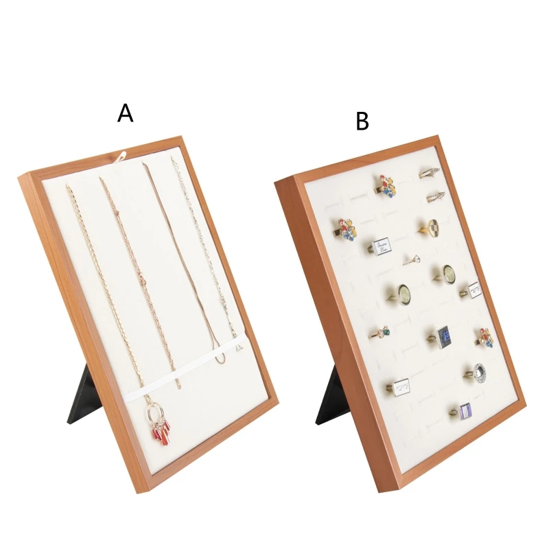 Wooden Frame Necklace Rings Display Tray Organizer Foldable Jewelry Storage Stand Earring Studs Holder Necklace Showcase Rack
Wooden Frame Necklace Rings Display Tray Organizer Foldable Jewelry Storage Stand Earring Studs Holder Necklace Showcase Rack