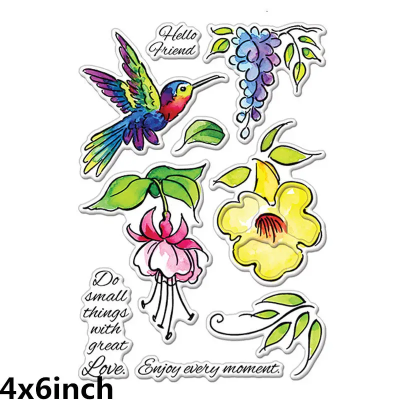 2020 Hot Hummingbird Hello New 4x6inch Transparent Silicone Clear Stamp For Scrapbooking DIY Craft Decoration Soft Stamp Photo
2020 Hot Hummingbird Hello New 4x6inch Transparent Silicone Clear Stamp For Scrapbooking DIY Craft Decoration Soft Stamp Photo