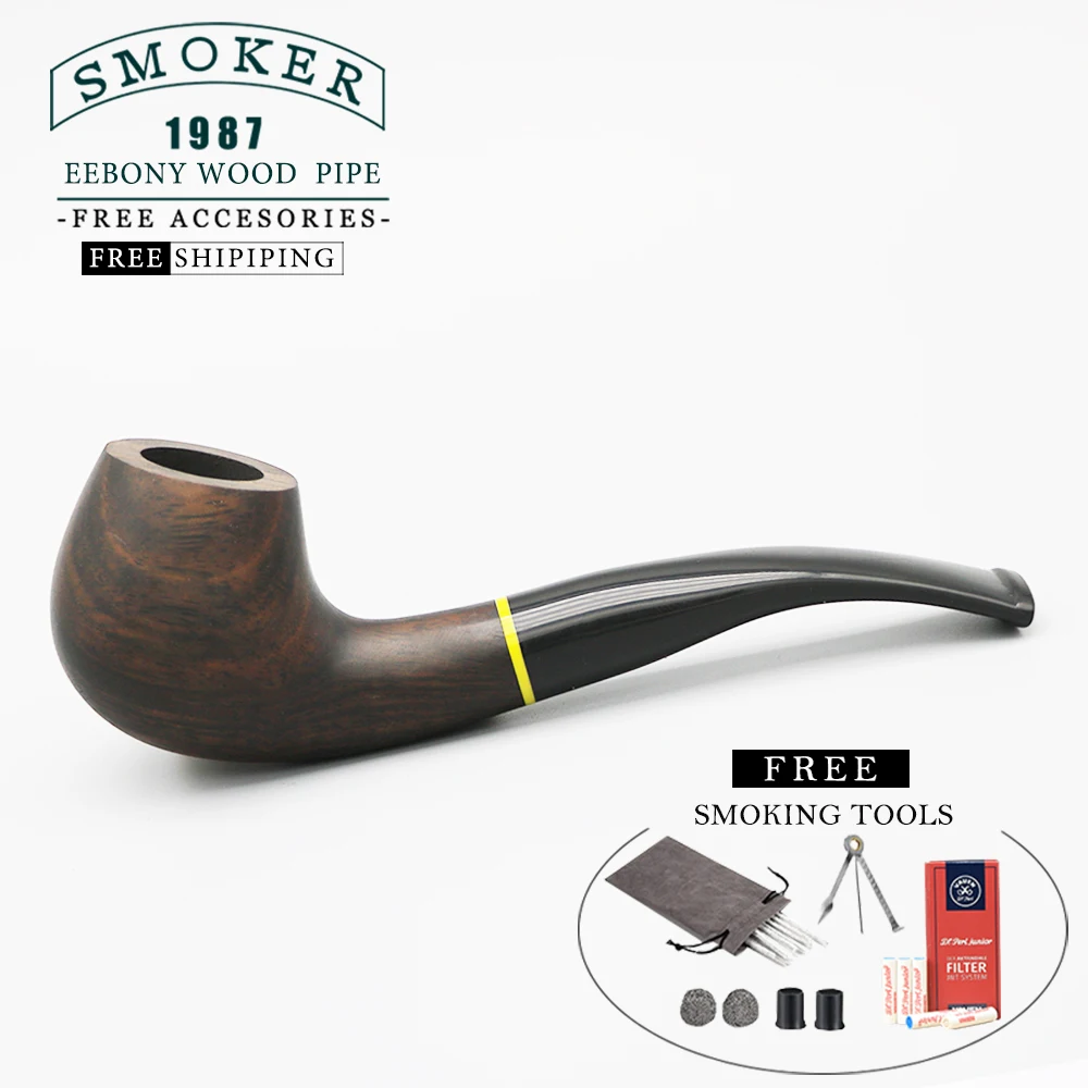 ▂ξ Smoker~Bent Stem Tobacco Pipe With Yellow Ring Fit For 9MM Filters With Free Smoking Tools
▂ξ Smoker~Bent Stem Tobacco Pipe With Yellow Ring Fit For 9MM Filters With Free Smoking Tools