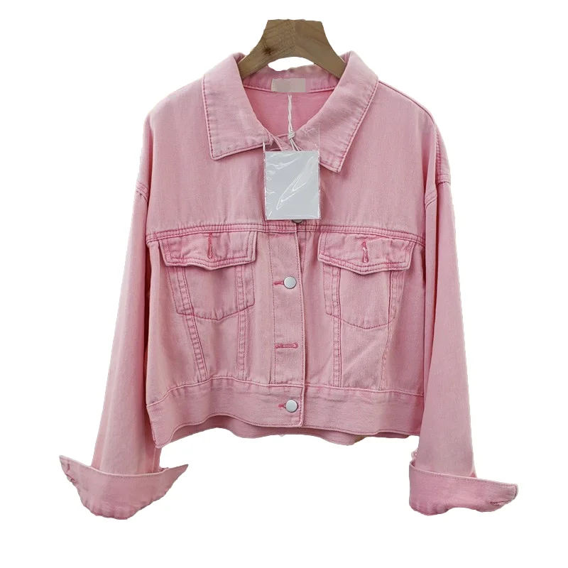 Korean Pink White Blue Short Denim Jacket Coat Women Student Outerwear Spring Autumn Fashion Loose Casual Jeans Jackets Female
Korean Pink White Blue Short Denim Jacket Coat Women Student Outerwear Spring Autumn Fashion Loose Casual Jeans Jackets Female