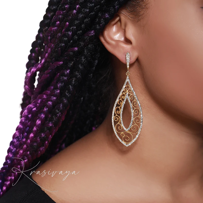 Krasivaya Copper Gold Color Drop Earrings For Women Classic Style Fashion Jewelry Gift
Krasivaya Copper Gold Color Drop Earrings For Women Classic Style Fashion Jewelry Gift