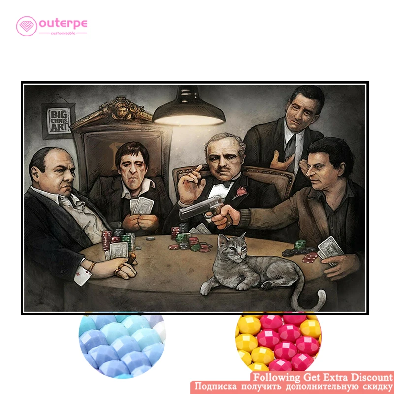Gangsters Godfather Лицо со шрамом DIY 5D алмазная живопись вышивка крестиком мозаика