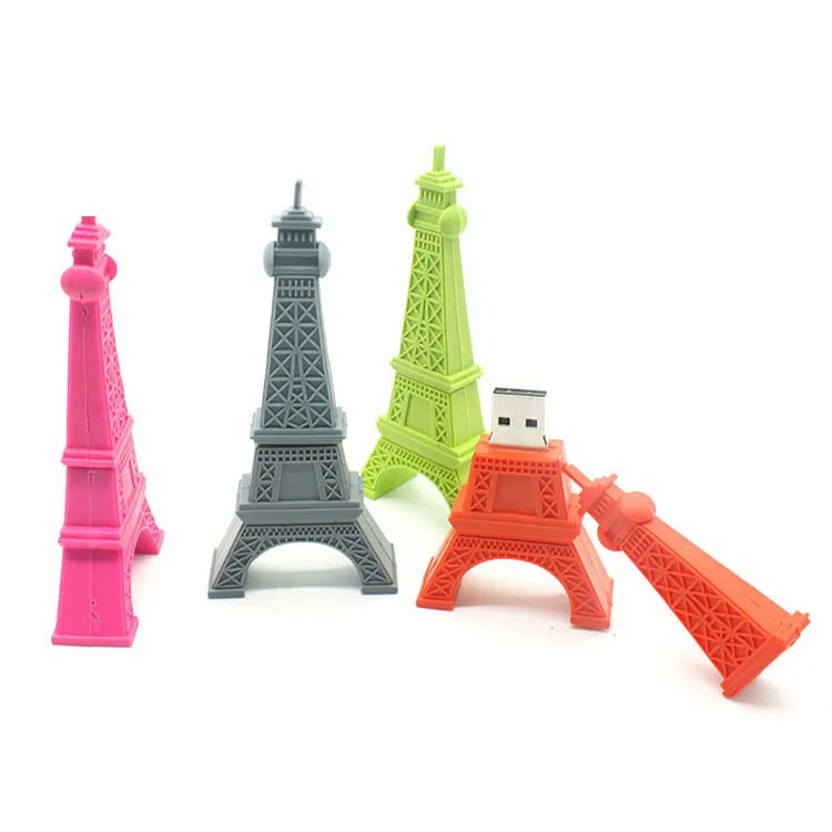 

eiffel tower usb flash drive cute Multifunctional USB 2.0 green/red/pink/gray lovely gadgets wholesale custom cost-effective