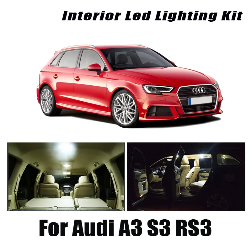 Для Audi A3 S3 RS3 8L 8P 8V автомобиля светодиодный интерьер Карта Купол зеркало багажник