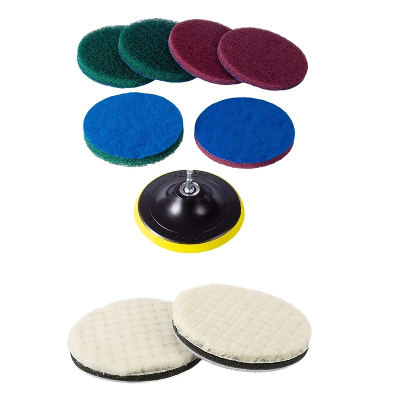 2PCS 3 Inch Wool Car Polishing Pad Kit With 5 Inch Drill Power Brush Tile Scrubber Scouring Pads Cleaning Kit
2PCS 3 Inch Wool Car Polishing Pad Kit With 5 Inch Drill Power Brush Tile Scrubber Scouring Pads Cleaning Kit