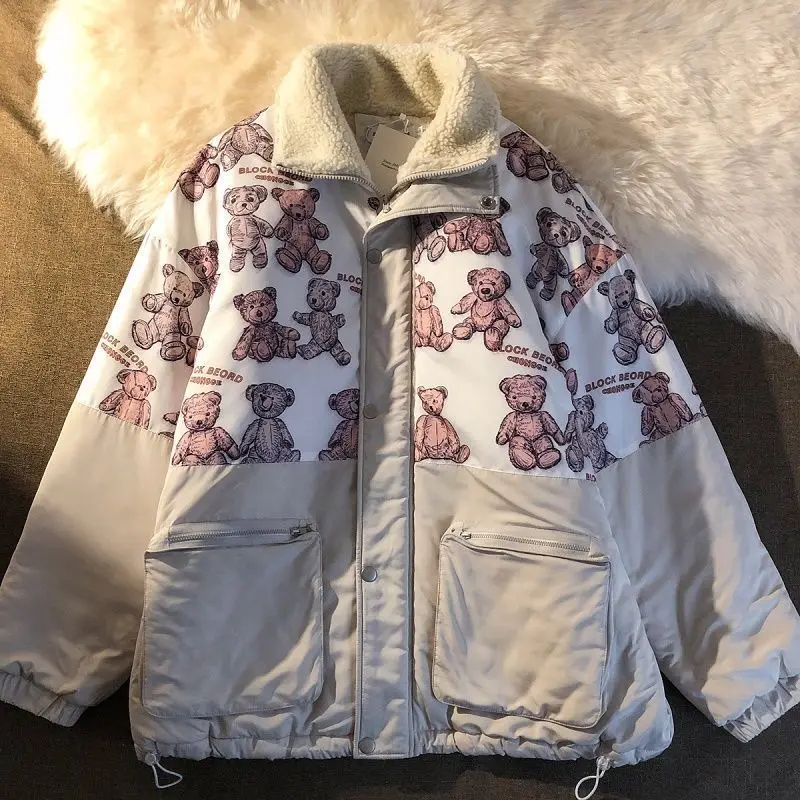 2021 Autumn Winter Student Jacket New Women's Clothing Bear Print Cotton Coat Oversize Loose Ins
2021 Autumn Winter Student Jacket New Women's Clothing Bear Print Cotton Coat Oversize Loose Ins