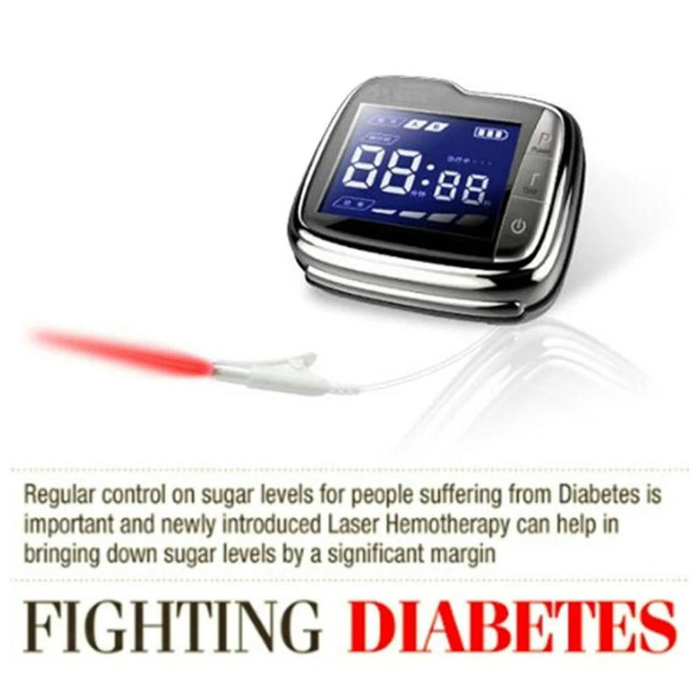 Diode 650nm Laser Therapy Watch LLLT for Rhinitis Diabetes Hypertension Thrombosis Cholesterol Laser Irradiation Instrument
Diode 650nm Laser Therapy Watch LLLT for Rhinitis Diabetes Hypertension Thrombosis Cholesterol Laser Irradiation Instrument