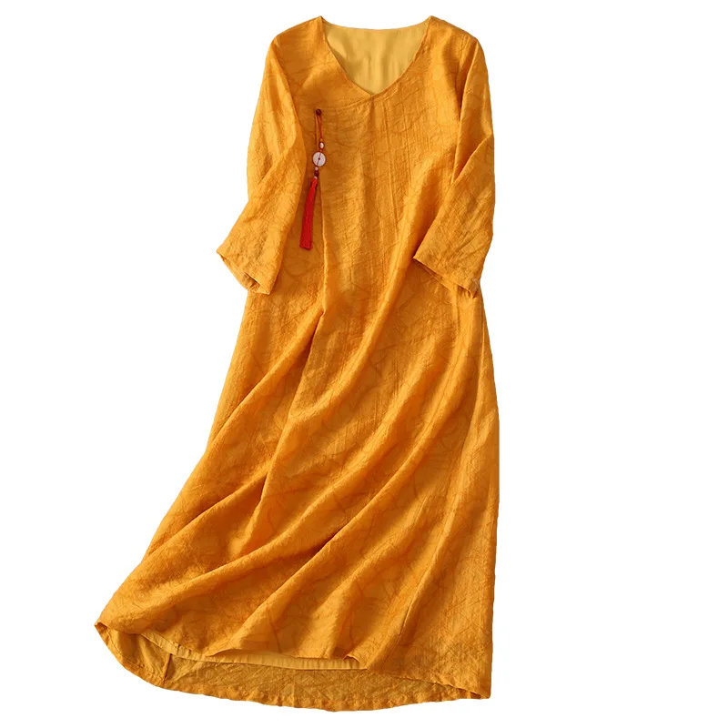 Wide Lady V-neck 3/4 Sleeves Chinese Style Women's Clothing Republic of China Style Retro Cheongsam Dress Autumn New
Wide Lady V-neck 3/4 Sleeves Chinese Style Women's Clothing Republic of China Style Retro Cheongsam Dress Autumn New