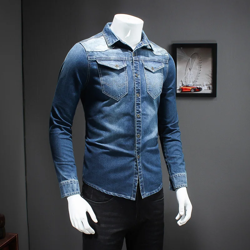 Mens New 2020 Spring Cotton Demin Long Sleeves Holes Patchwork Shirts For Men Cowboy Clothes Plus Size M- 4XL 5XL #5509
Mens New 2020 Spring Cotton Demin Long Sleeves Holes Patchwork Shirts For Men Cowboy Clothes Plus Size M- 4XL 5XL #5509