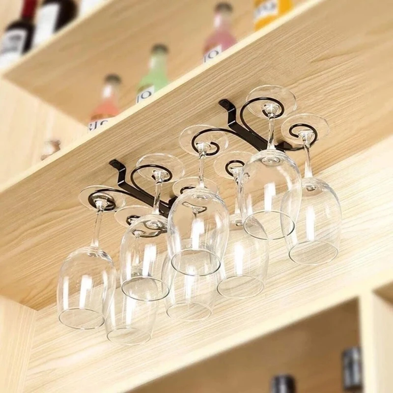 Wine Glass Holder Stemware Rack Under Cabinet Metal Glasses Storage Hanger Organizer for Kitchen Bar
Wine Glass Holder Stemware Rack Under Cabinet Metal Glasses Storage Hanger Organizer for Kitchen Bar