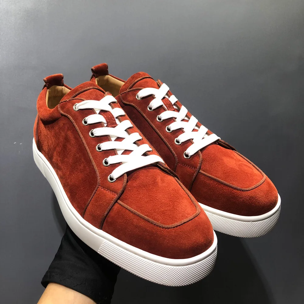 Low Top Red Bottom Men Shoes New Color Orange Genuine Leather Suede Luxury Ladie Flat Loafers Casual Shoe Sneaker Big Size 47 48
Low Top Red Bottom Men Shoes New Color Orange Genuine Leather Suede Luxury Ladie Flat Loafers Casual Shoe Sneaker Big Size 47 48