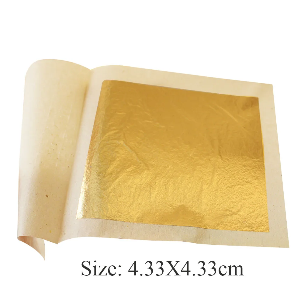 Фото 10 листов 24K лист из чистого золота 4 33X4 33 см чистый серебряный sheet 6X6cm съедобные