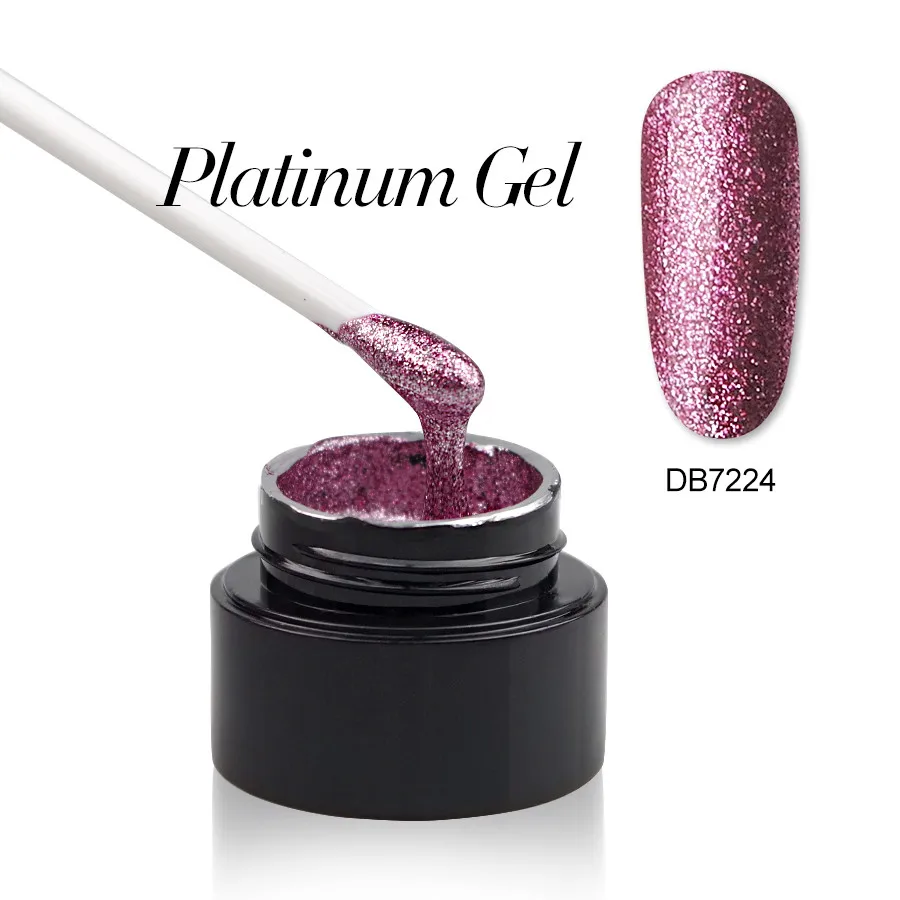 Гель-лак для ногтей Platinum Sequins розовое золото блестящий лак мерцающие блестки
