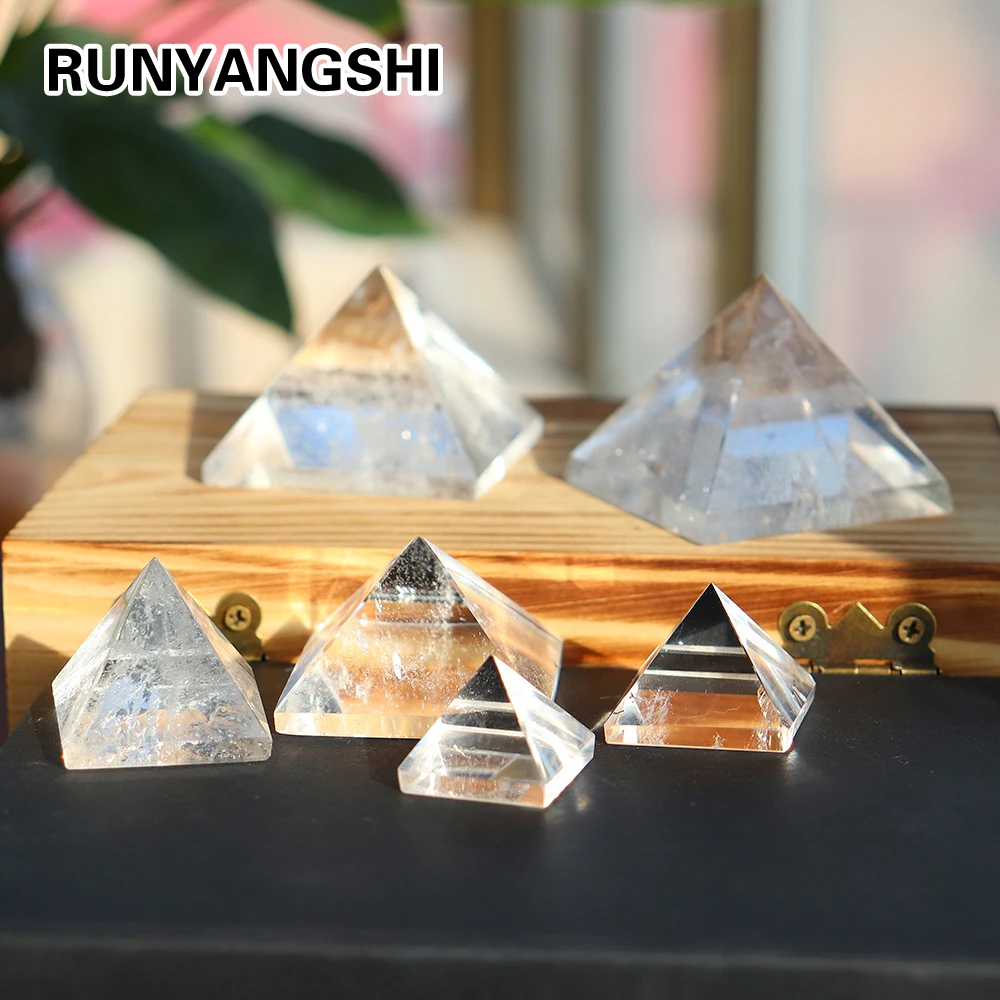 Runyangshi Natural Transparent Quartz Crystal Pyramid Clear Reiki Healing Natural white crystal Pyramid raw stone polishing BB03
Runyangshi Natural Transparent Quartz Crystal Pyramid Clear Reiki Healing Natural white crystal Pyramid raw stone polishing BB03