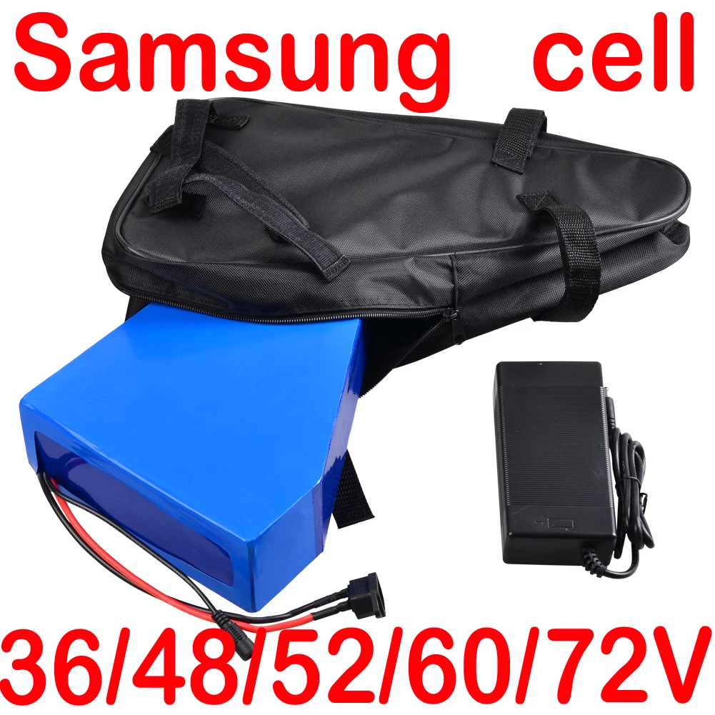 

36V 48V 52V 60V 72V 20AH 25AH 30AH 35AH Electric Bike Lithium Samsung Battery 1000W 2000W 3000W Triangle Ebike Scooter Motor