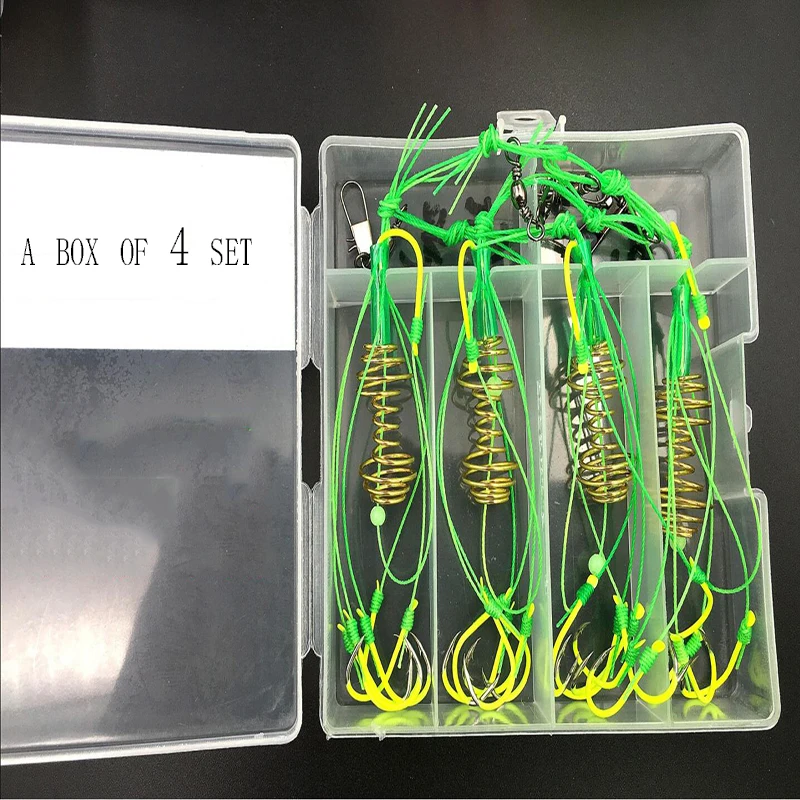 4 Pcs/Set high carbon fishing hook fishing feeder Bomb Proof Hanging Explosion Hook Fish Bait Plastic box packing combinati
4 Pcs/Set high carbon fishing hook fishing feeder Bomb Proof Hanging Explosion Hook Fish Bait Plastic box packing combinati